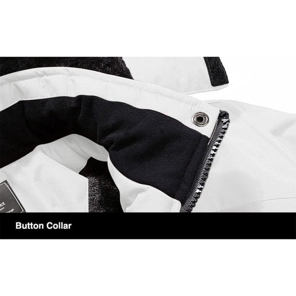 Magcomsen Men's Waterproof Fleece Lined Winter Coats Warm Snow Ski Jacket-White - Picture 4 of 7